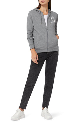 Armani Exchange Icon Dönem Kapüşonlu Ceket - Gri