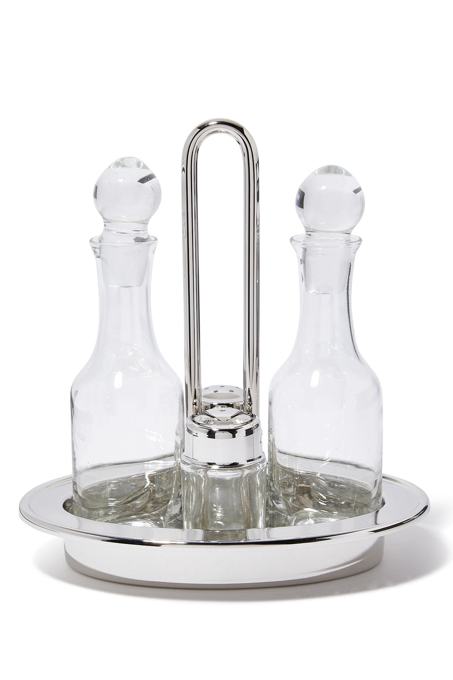 Cruet Gümüş ve Cam Seti, İtalyan El İşçiliği