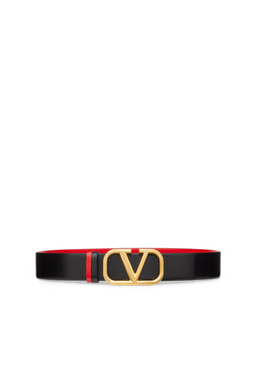 Valentino Garavani V Logo Tokalı Deri Kemer