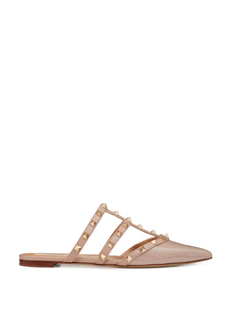 Valentino Garavani Rockstud Krem Mules - Koyu Pembe