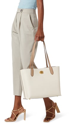 Şık Coach Willow Tote Çanta - Krema