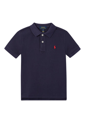 Navy Pamuklu Pony Logo Polo Yaka Tişört - Kırmızı