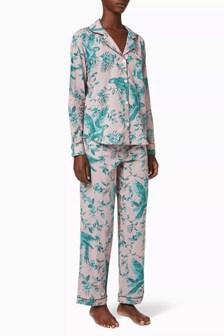 The Wild Ones Kadın Lüks Pamuklu Pijama Takımı Bromley Parrot Desenli