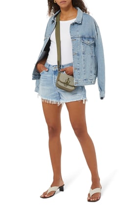 Agolde Parker Denim Şort - Rahat Kesim