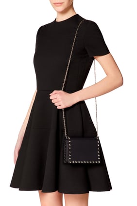 Rockstud Deri Clutch Çanta