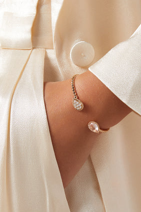 Zarif 18k Pembe Altın & Rhodolite Garnet Yüzük