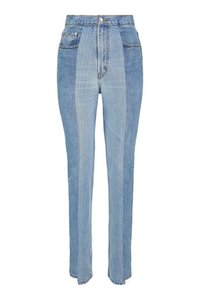 İkili Düz Kesim Denim Pantolon