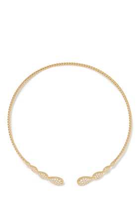 Elmaslı Sarı Altın Çoklu Motif Choker Kolye