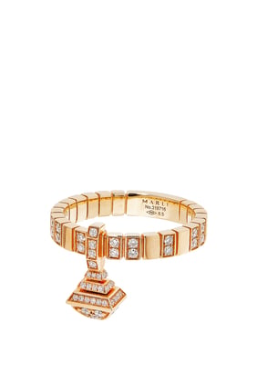 Cleo Charm Yüzük, 18k Pembe Altın ve Tam Pırlanta