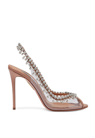 Aquazzura Temptation Kristal Sandalet - Pembe