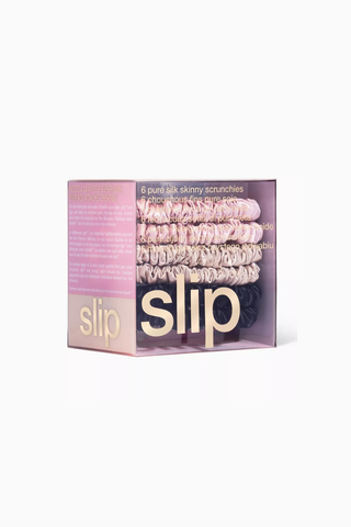 Lüks İpek Skinny Scrunchie Seti 6’lı Hasarsız ve Zarif Saç Toplama