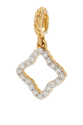 18 Ayar Sarı Altın ve Pavé Pırlantalarla Quatrefoil Tılsımı
