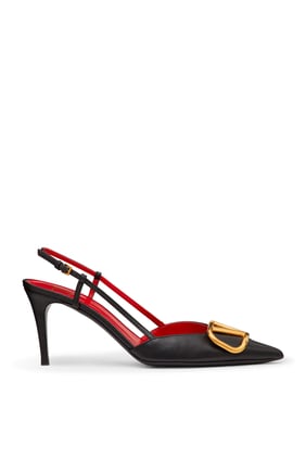 Valentino Garavani VLogo İmza 80 Slingback Deri Topuklu Ayakkabı