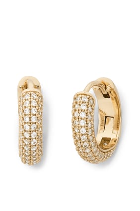 Brilliant Statements Pavé Mini Huggies - Şeffaf/Altın