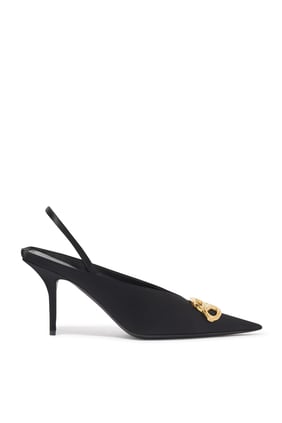 Saten Kare Topuklu Mules - Balenciaga