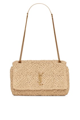 Jamie YSL Logolu Raffia Omuz Çantası