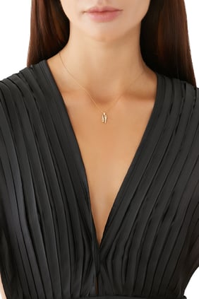 Cleo Huggie Kolye, 18k Sarı Altın ve Tam Pırlanta