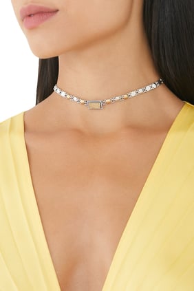 Büyüleyici Choker, 18 Ayar Altın & Gümüş
