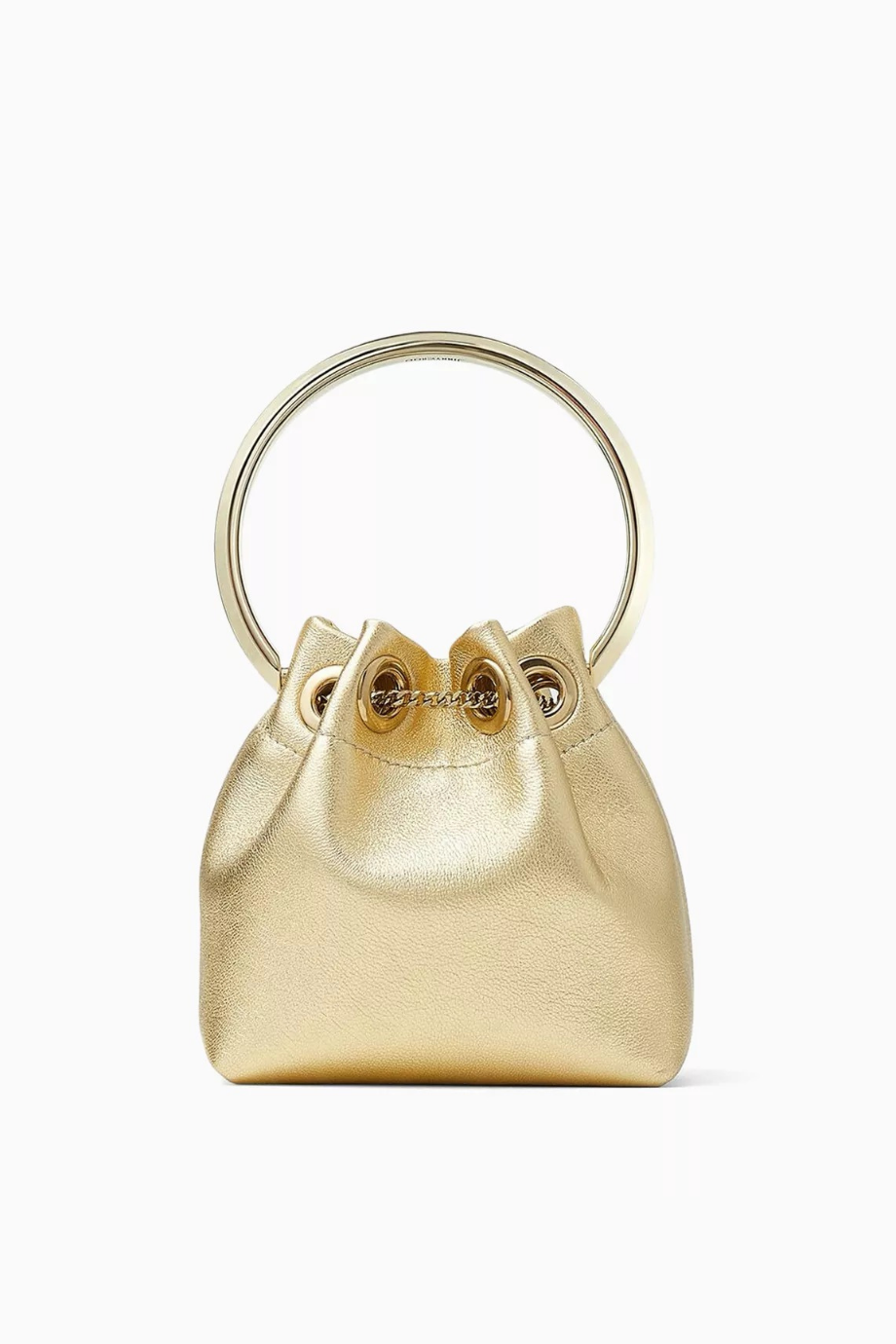 Micro Bon Bon Çanta Altın Metalik Nappa & Zincir Detaylı