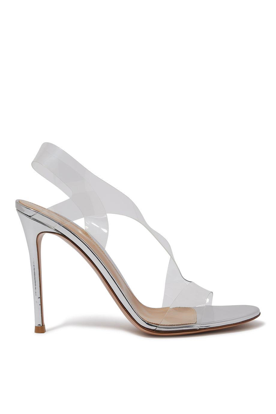 Metropolis 105 Plexi & Metalik Deri Sandalet - Gümüş