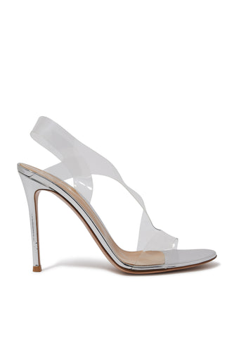 Metropolis 105 Plexi & Metalik Deri Sandalet - Gümüş