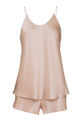Bella İpek Saten Pijama Takımı - Pembe