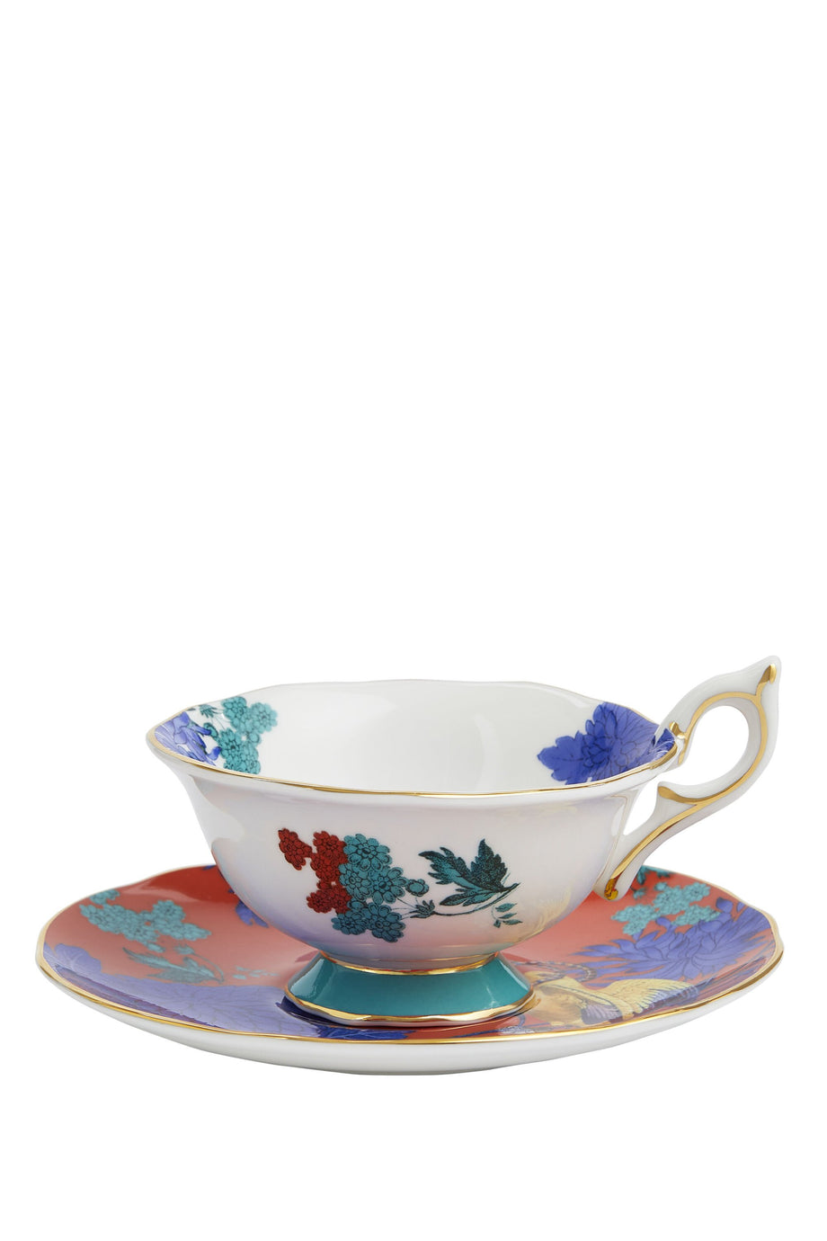 Wonderlust Altın Papağan Çay Fincanı ve Tabağı