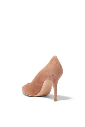 Gianvito 85 Suede Topuklu Ayakkabı - Bej