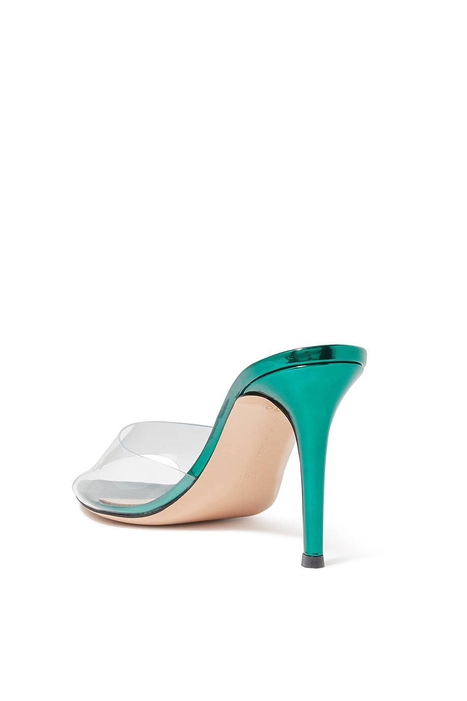 Elle 85 Metalik Deri ve Plexi Mules - Metalik Yeşil