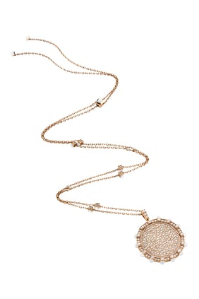 18 Ayar Pembe Altın Beyaz Ağaç ve Elmas Kolye