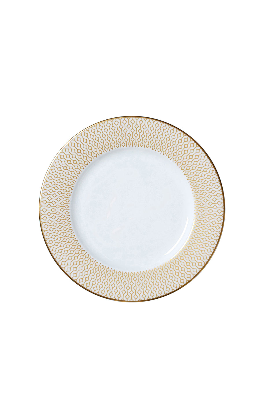 İnce Altın Geometrik Desenli Zarif Bone China Diamond Tabak