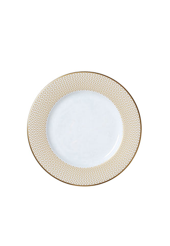 İnce Altın Geometrik Desenli Zarif Bone China Diamond Tabak