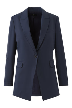 Etiennette Şık Yün Blazer - Lacivert