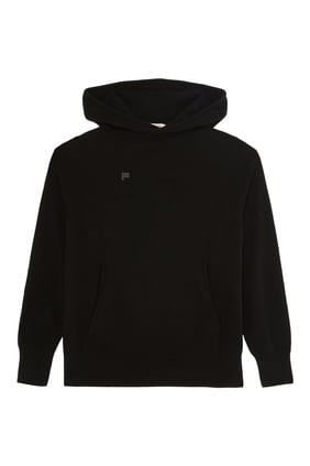 Geri Dönüştürülmüş Kaşmir Kapüşonlu Sweatshirt - SİYAH