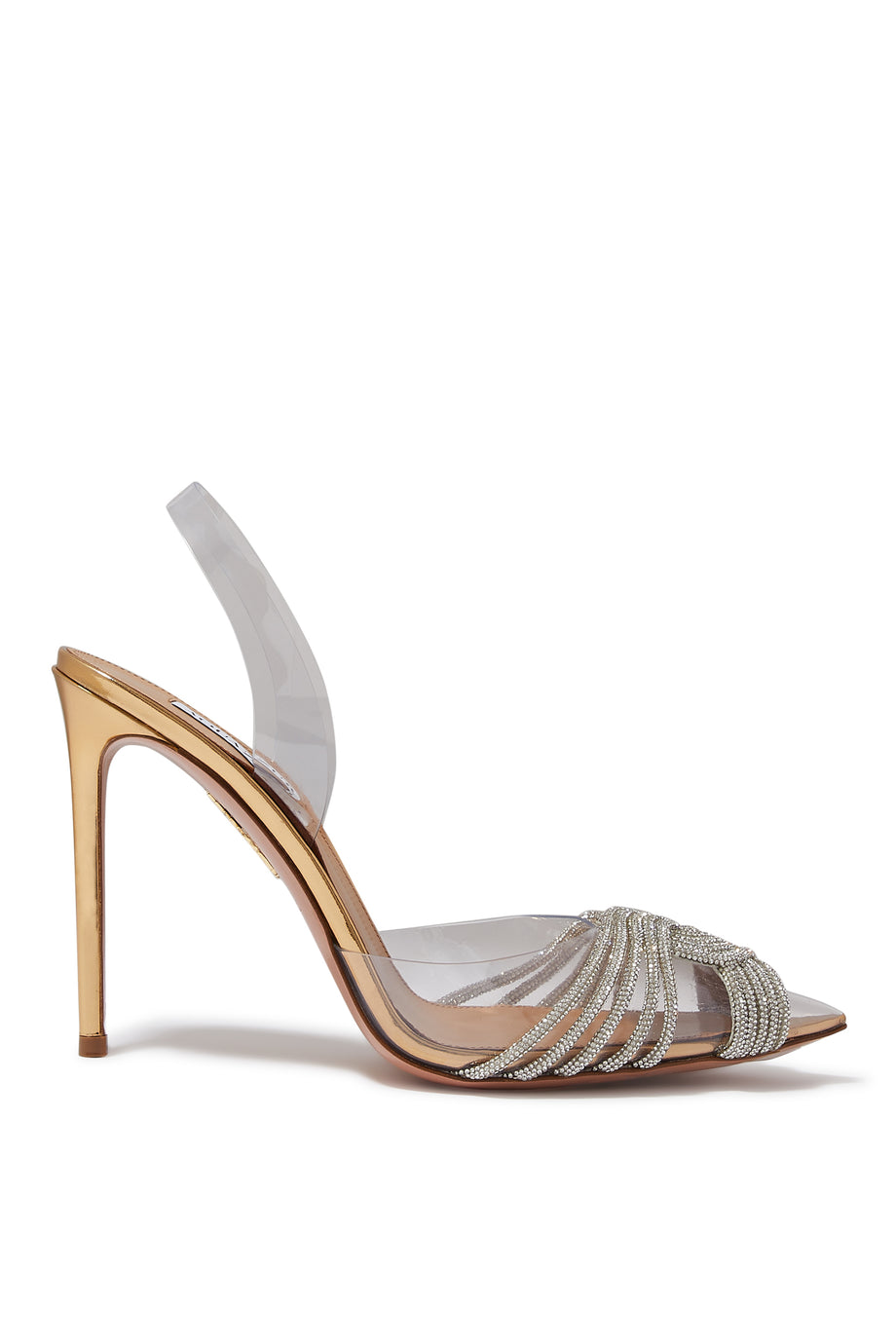 Gatsby 105 Kristal Topuklu Ayakkabılar - Altın