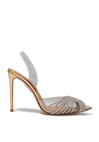 Gatsby 105 Kristal Topuklu Ayakkabılar - Altın