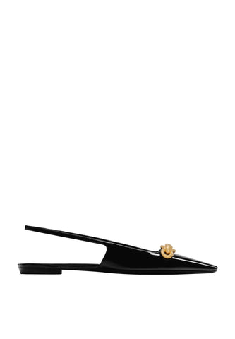 Şık Deri Slingback Balerin Düz Ayakkabı
