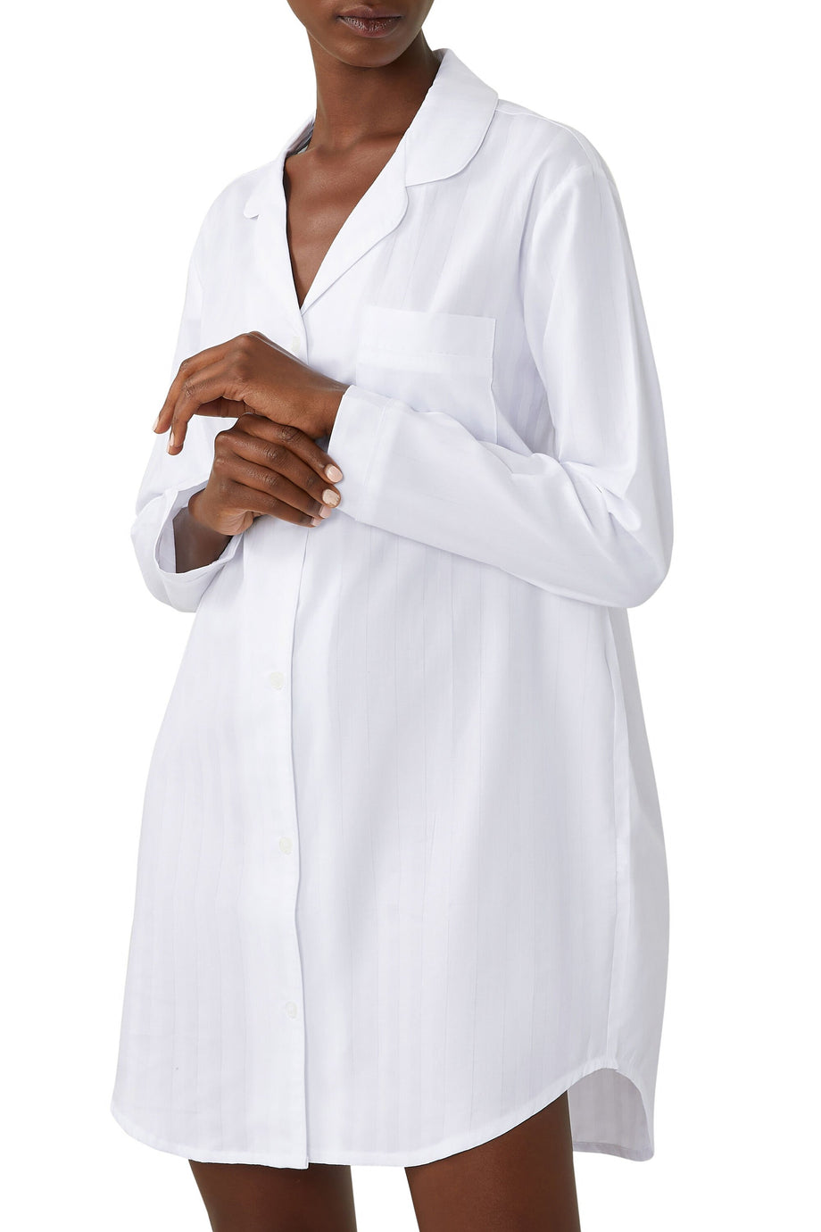 Classic Cotton Nightshirt %100 Pamuklu Beyaz Gecelik