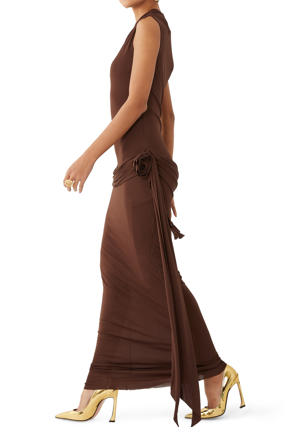 Avangarda Gold Ayna Deri 100 Topuklu Ayakkabı