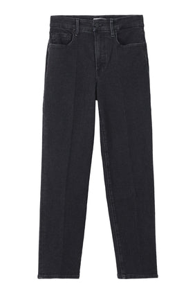 Kadın Vintage Siyah Düz Jean Pantolon