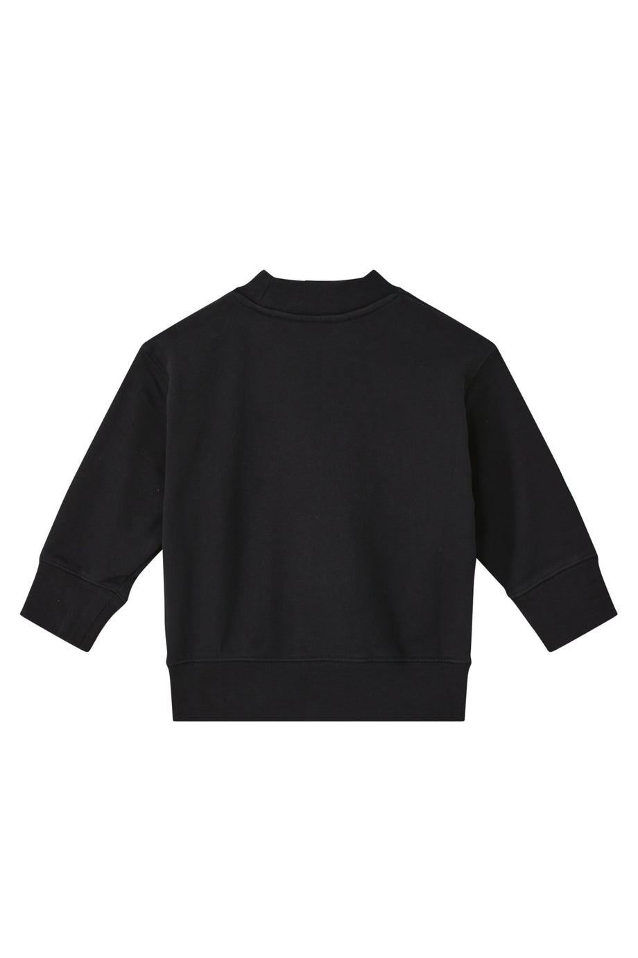 Kavisli Logo Baskılı Sweatshirt - Siyah