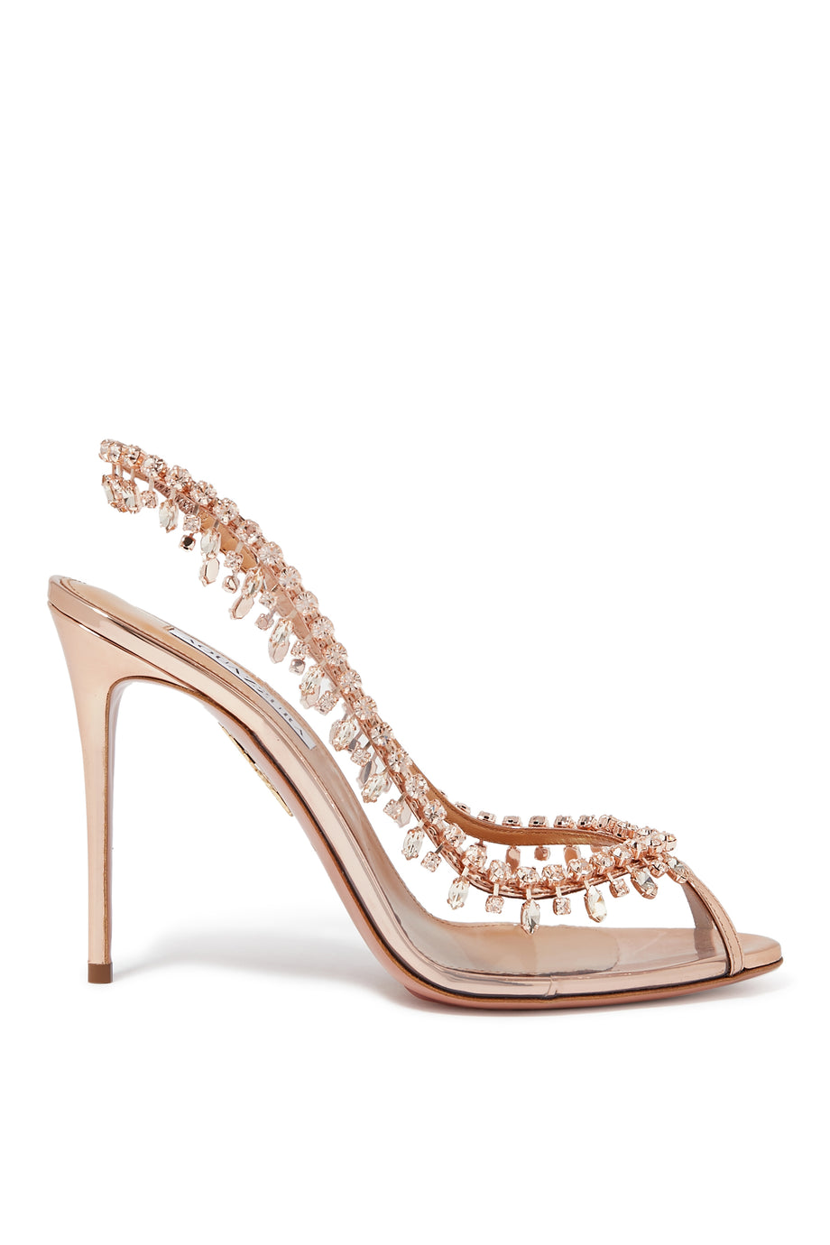 Kristal Detaylı Deri ve PVC 105 Mules