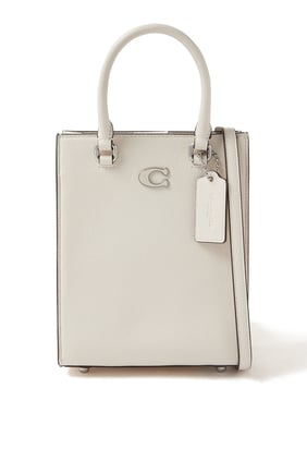 Kahverengi Deri Tote Çanta 16 - Krema