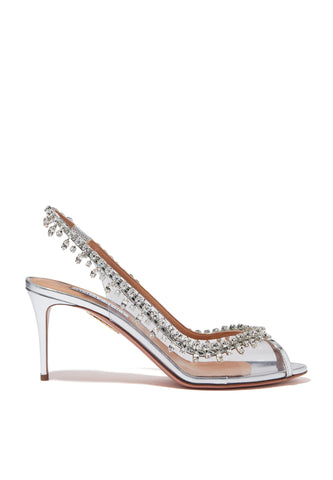 Temptation 75 Kristal Detaylı Şeffaf Topuklu Ayakkabı