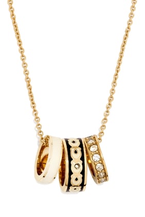 Coach C İmzası Ronde Pendant - Siyah/Beyaz