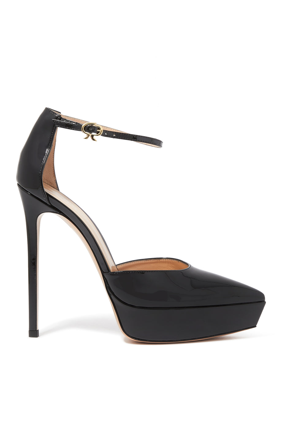 Gianvito Rossi Siyah Patent Deri Platform Topuklu Ayakkabı