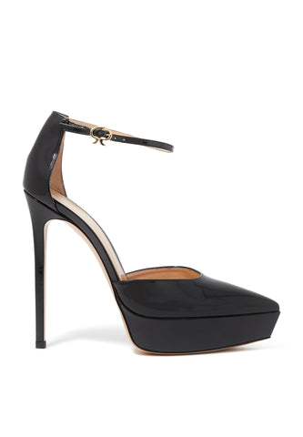 Gianvito Rossi Siyah Patent Deri Platform Topuklu Ayakkabı