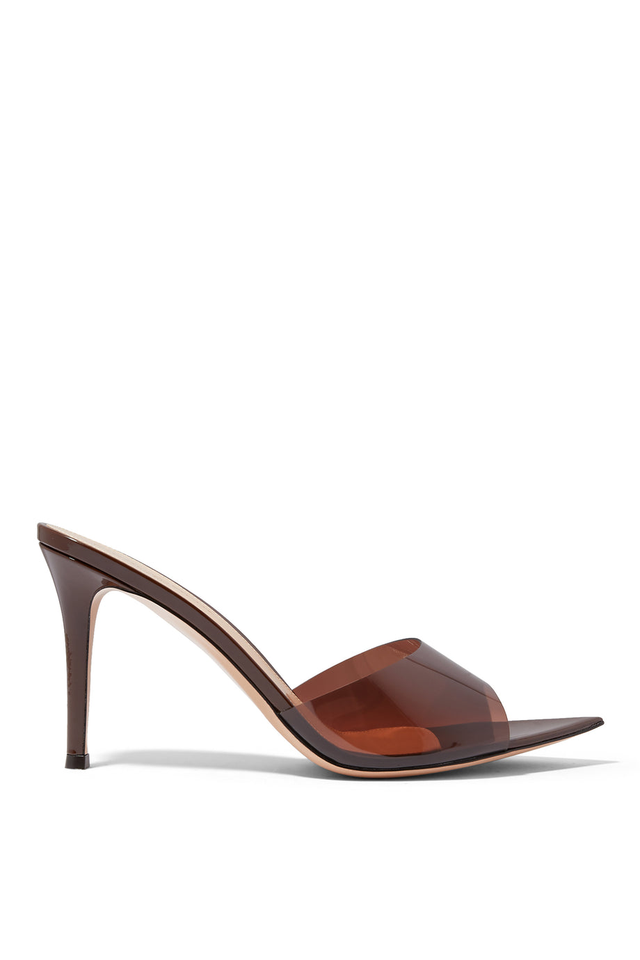 Elle 85 Plexi & Patent Deri Mules - Kahverengi