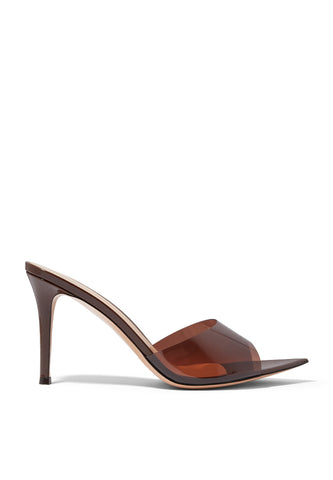 Elle 85 Plexi & Patent Deri Mules - Kahverengi