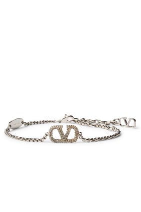 VLogo İmza Strass Bilezik - Metal & Swarovski® Kristalleri